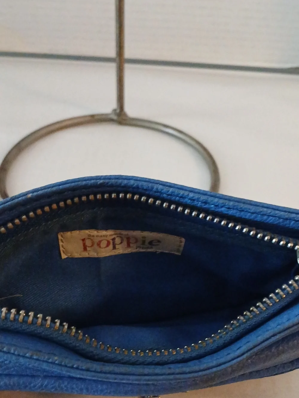 Poppie Jones Blue Wristlet Clutch